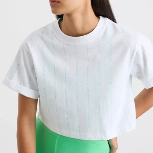 Store Aje ATHLETICA Pinstripe Crop Tee 105 White Marine Green
