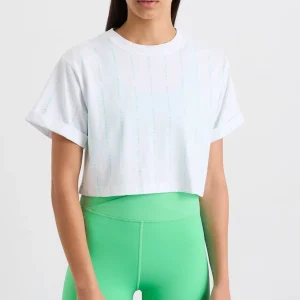 Store Aje ATHLETICA Pinstripe Crop Tee 105 White Marine Green