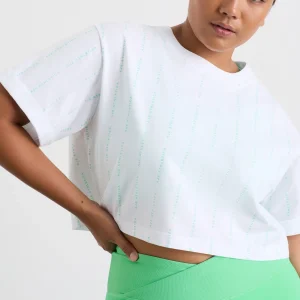 Store Aje ATHLETICA Pinstripe Crop Tee 105 White Marine Green