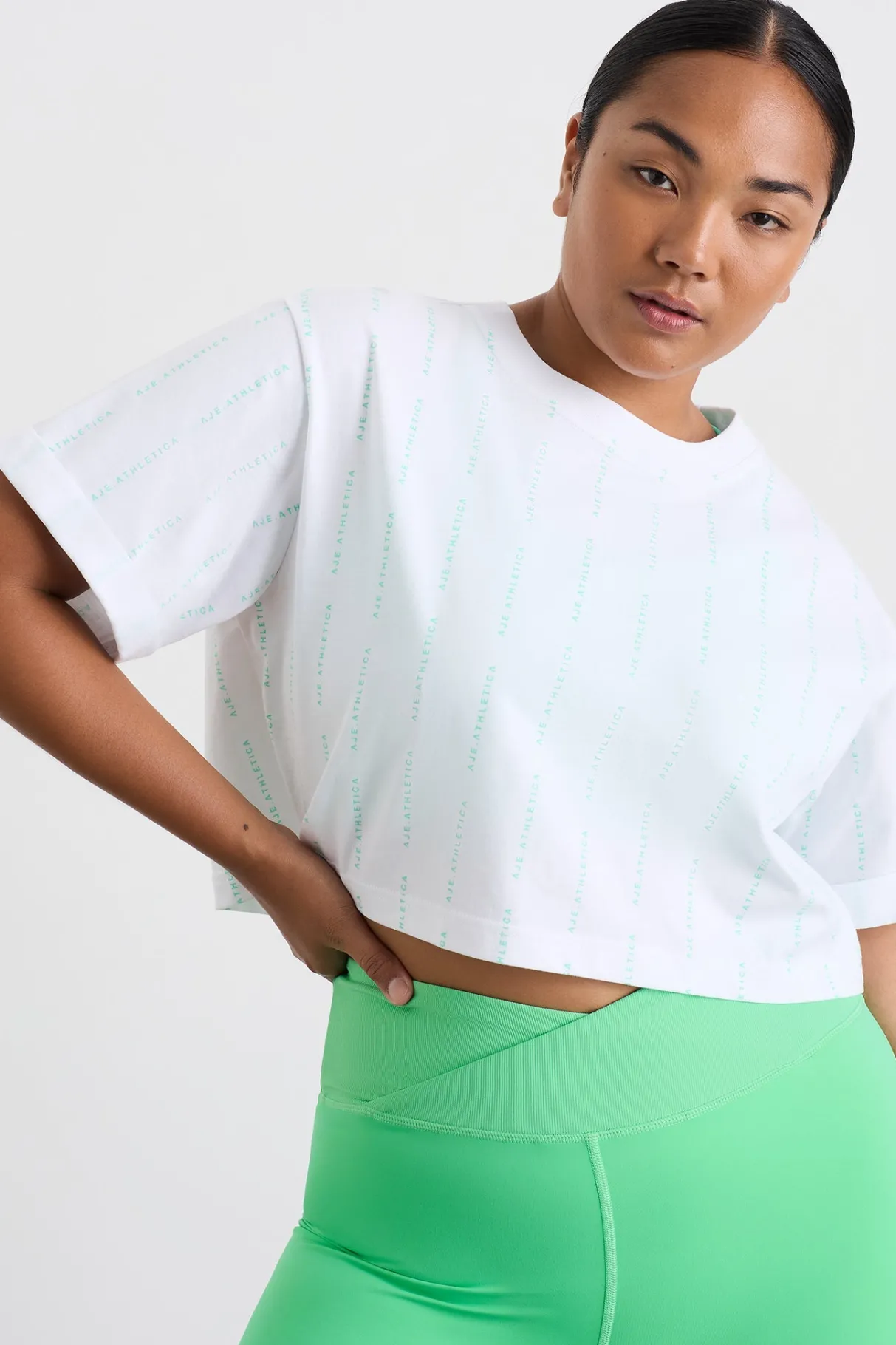 pinstripe_crop_tee__6-1.webp Store Aje ATHLETICA Pinstripe Crop Tee 105 White Marine Green