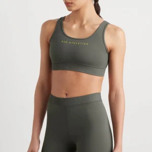 Clearance Aje ATHLETICA Pintuck Effect Sports Bra 327 Midnight Grey/Citrus Yellow