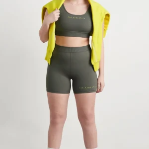 Clearance Aje ATHLETICA Pintuck Effect Sports Bra 327 Midnight Grey/Citrus Yellow