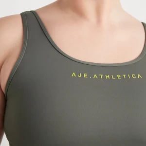 Clearance Aje ATHLETICA Pintuck Effect Sports Bra 327 Midnight Grey/Citrus Yellow