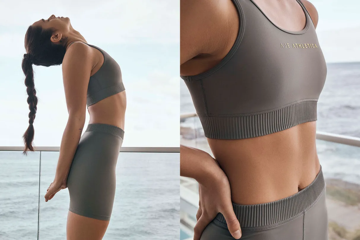 pintuck_effect_sports_bra__17.webp Clearance Aje ATHLETICA Pintuck Effect Sports Bra 327 Midnight Grey/Citrus Yellow