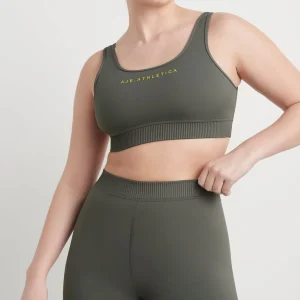 Clearance Aje ATHLETICA Pintuck Effect Sports Bra 327 Midnight Grey/Citrus Yellow