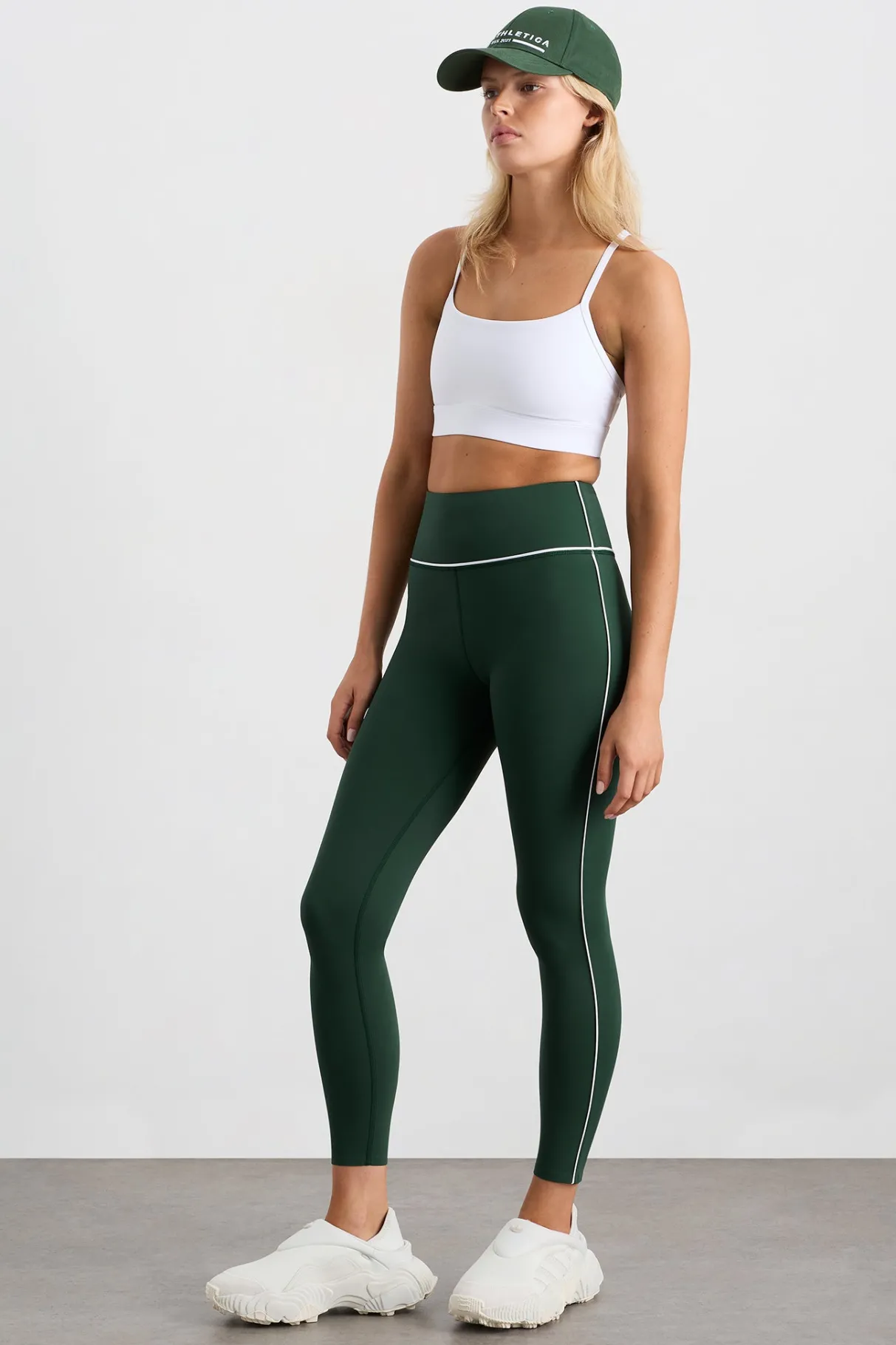 piped_leggings__0.webp Shop Aje ATHLETICA 7/8 Piped Leggings 203 Pine Green White