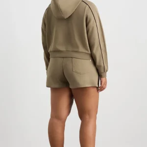 Clearance Aje ATHLETICA Piped Sweat Shorts 638 Soft Khaki Black