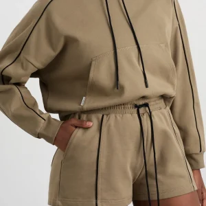 Clearance Aje ATHLETICA Piped Sweat Shorts 638 Soft Khaki Black