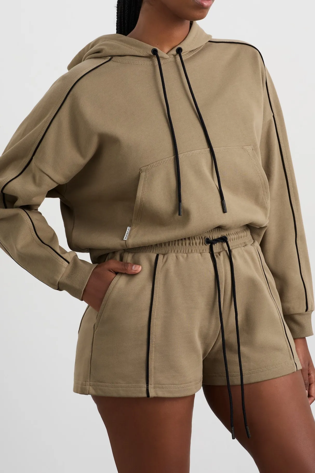 piped_sweat_shorts__9.webp Clearance Aje ATHLETICA Piped Sweat Shorts 638 Soft Khaki Black