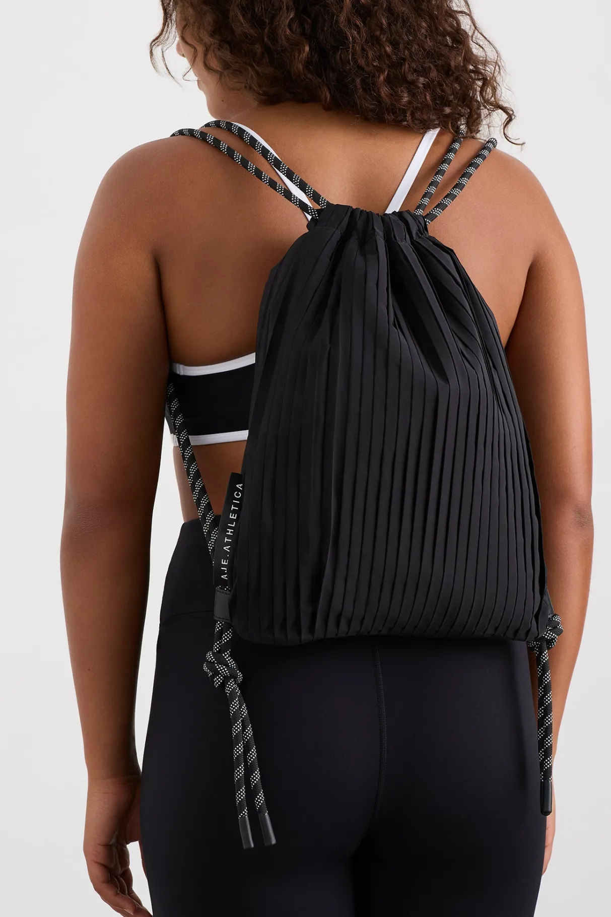 pleated_drawstring_bag__0.webp Outlet Aje ATHLETICA Pleated Drawstring Bag 913 Black