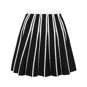 Online Aje ATHLETICA Pleated Knit Mini Skirt 611 Black/White
