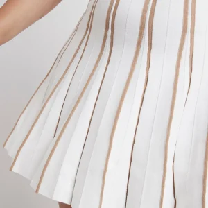 Outlet Aje ATHLETICA Pleated Knit Mini Skirt 611 White/Beige