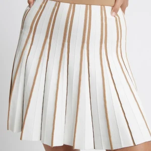 Outlet Aje ATHLETICA Pleated Knit Mini Skirt 611 White/Beige