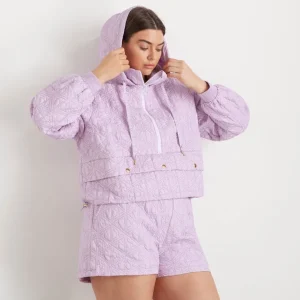 Cheap Aje ATHLETICA Quilted Logo Spray Shorts 623 Lavender/White