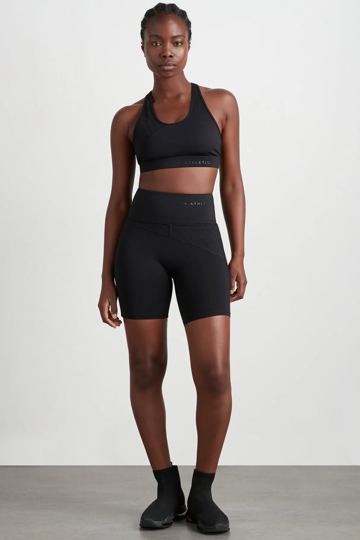 quilted_mid_length_short__0.webp Clearance Aje ATHLETICA Quilted Mid Length Short 629 Black