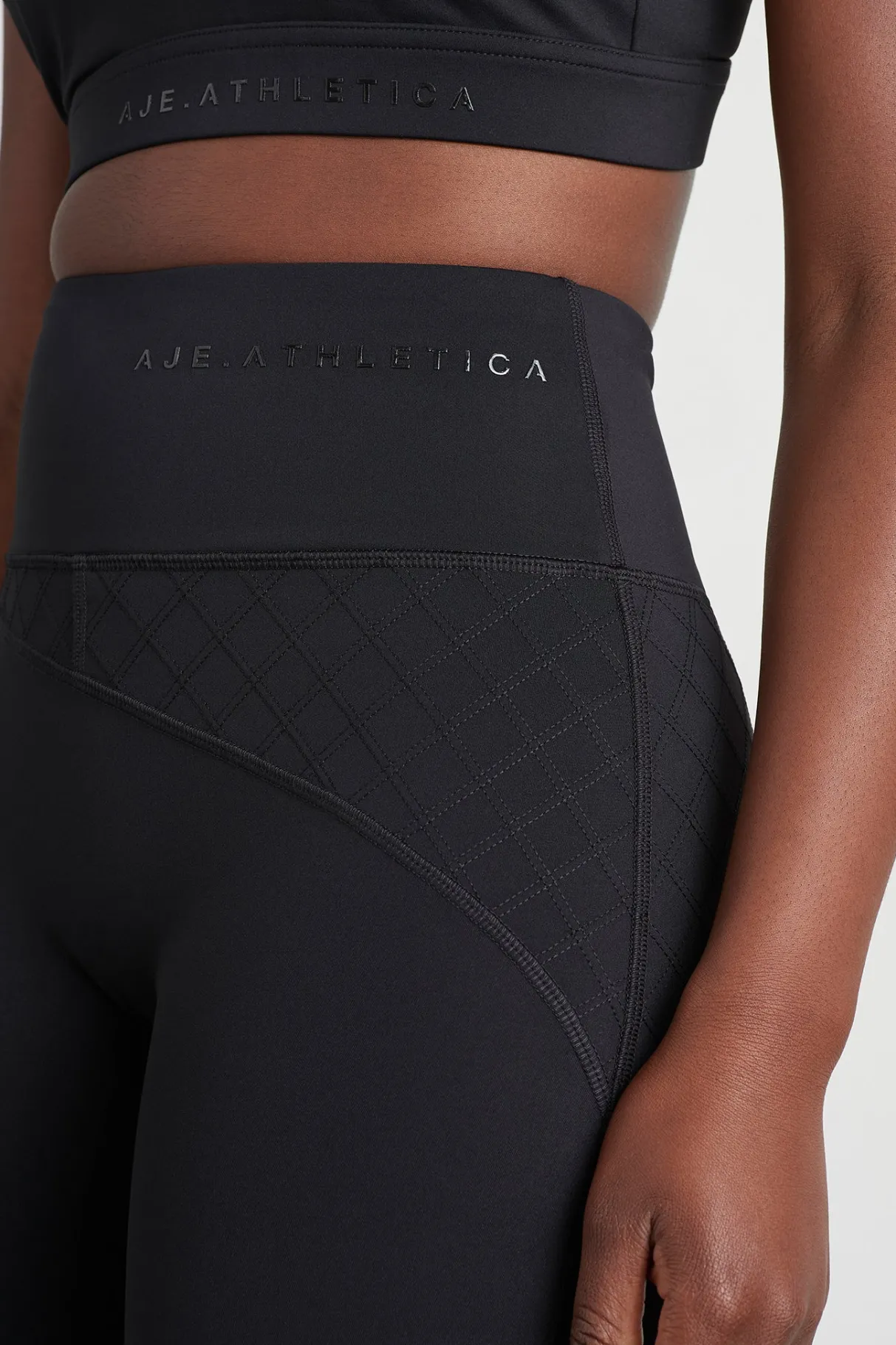 quilted_mid_length_short__3.webp Clearance Aje ATHLETICA Quilted Mid Length Short 629 Black