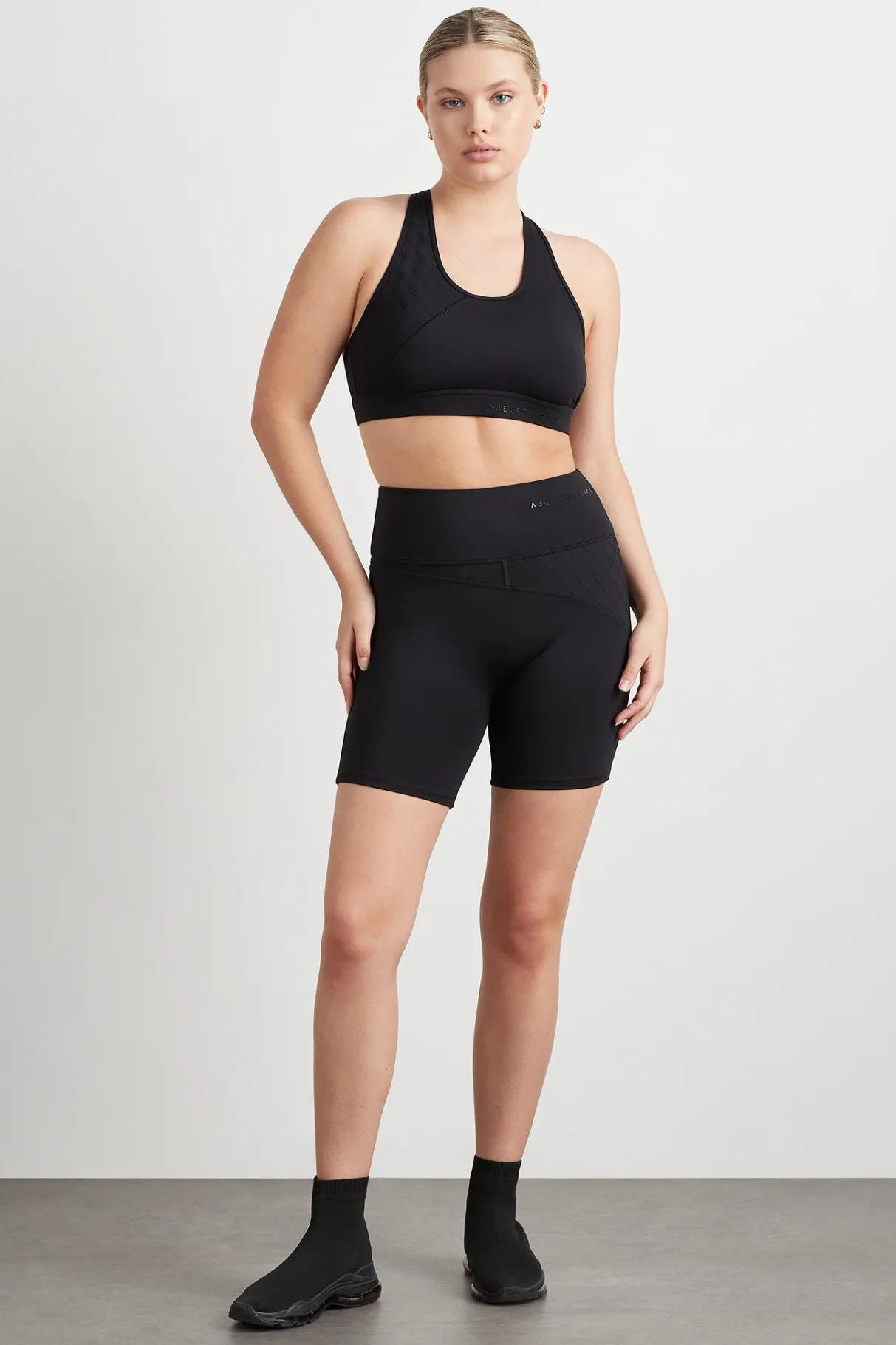 quilted_mid_length_short__5.webp Clearance Aje ATHLETICA Quilted Mid Length Short 629 Black