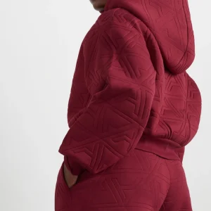 Online Aje ATHLETICA Quilted Scuba Hoodie 729 Burnt Burgundy
