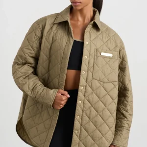 Store Aje ATHLETICA Quilted Shirt 421 Soft Khaki
