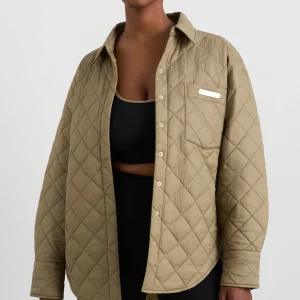 Store Aje ATHLETICA Quilted Shirt 421 Soft Khaki