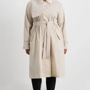 Best Aje ATHLETICA Quilted Storm Flap Trench 703 Moonstone Grey