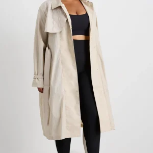 Best Aje ATHLETICA Quilted Storm Flap Trench 703 Moonstone Grey