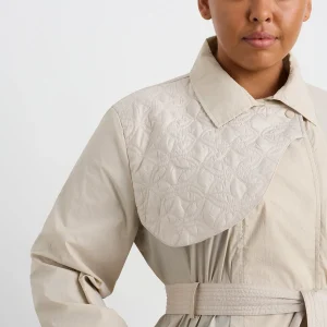 Best Aje ATHLETICA Quilted Storm Flap Trench 703 Moonstone Grey