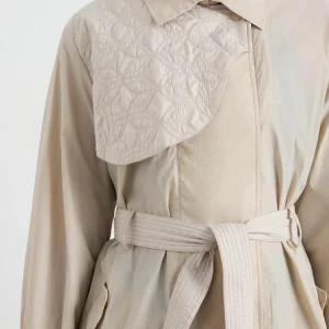Best Aje ATHLETICA Quilted Storm Flap Trench 703 Moonstone Grey