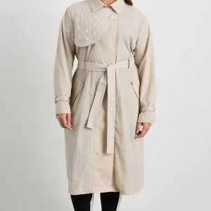 Best Aje ATHLETICA Quilted Storm Flap Trench 703 Moonstone Grey