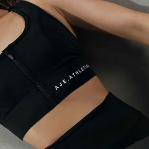 Store Aje ATHLETICA Quilted Zip Front Bra 329 Black/White