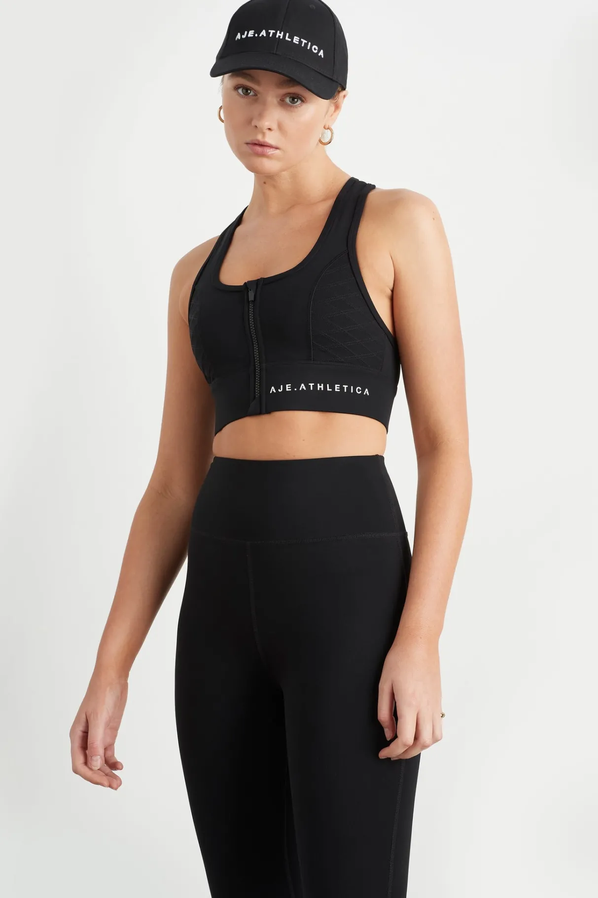 quilted_zip_front_bra__2-1.webp Store Aje ATHLETICA Quilted Zip Front Bra 329 Black/White
