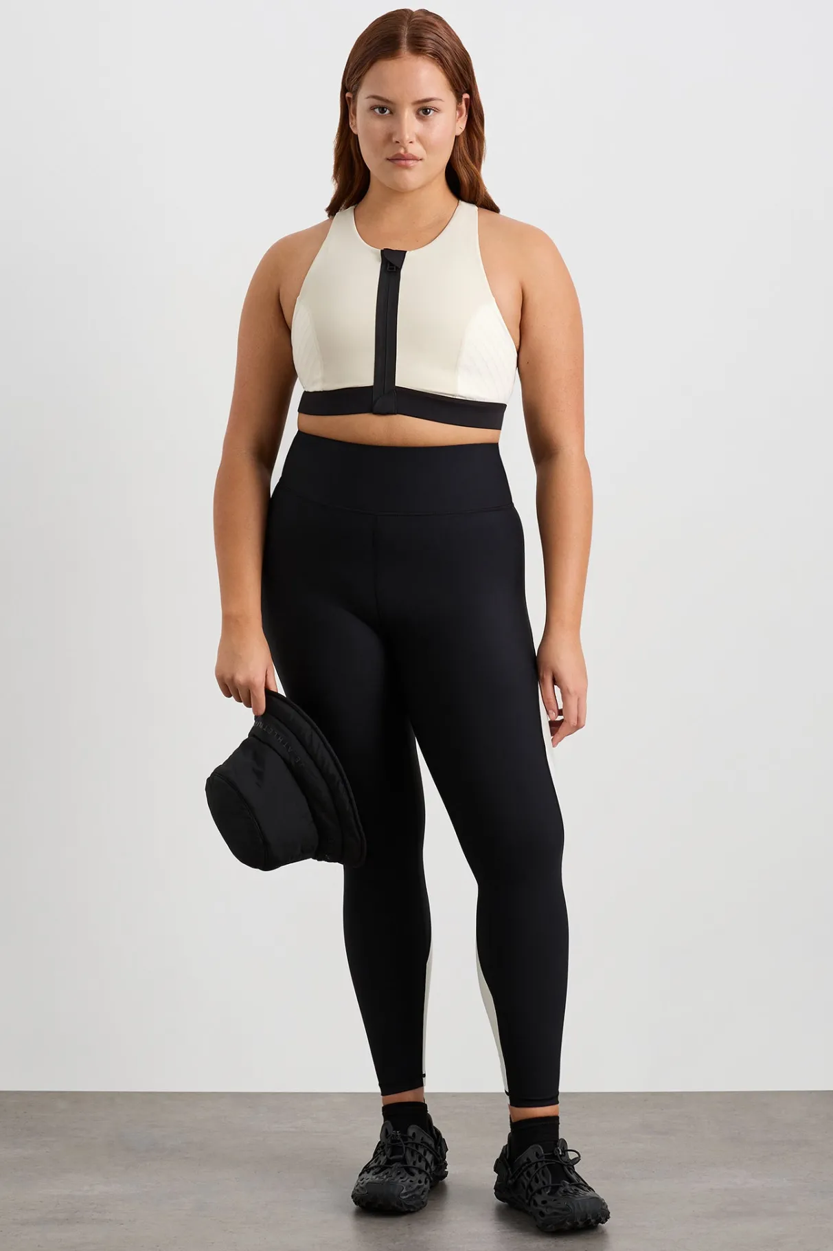 quilted_zip_front_bra__7.webp New Aje ATHLETICA Quilted Zip Front Bra 304 Moonstone Grey / Ecru / Black