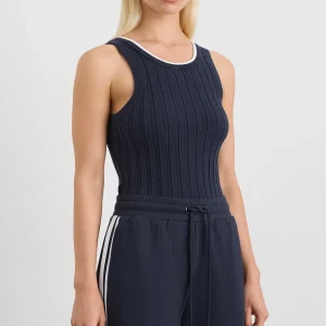 Fashion Aje ATHLETICA Racer Split Knit Top 107 Galaxy Blue