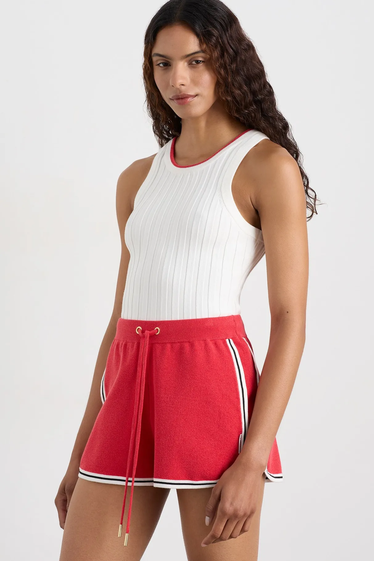 racer_split_knit_top__0-3.webp New Aje ATHLETICA Racer Split Knit Top 107 White / Passionate Red