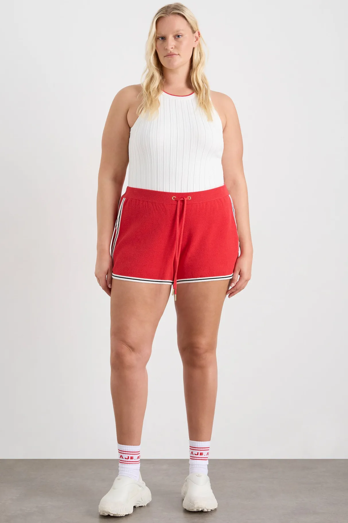 racer_split_knit_top__11-3.webp New Aje ATHLETICA Racer Split Knit Top 107 White / Passionate Red