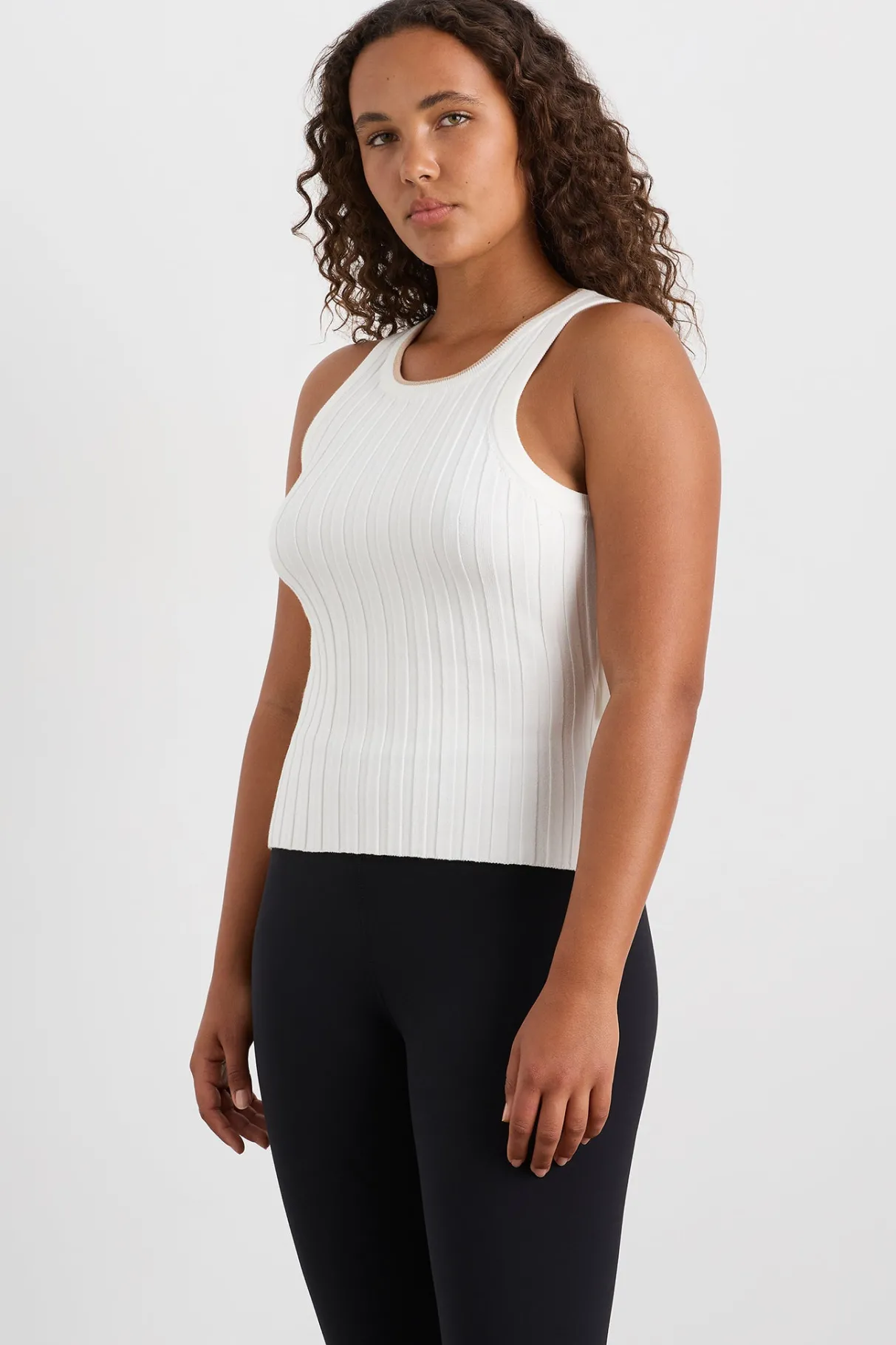 racer_split_knit_top__5.webp Discount Aje ATHLETICA Racer Split Knit Top 107 White/Natural Tan