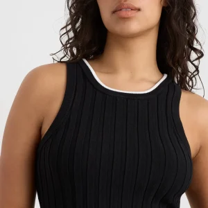 Fashion Aje ATHLETICA Racer Split Knit Top 107 Black / White
