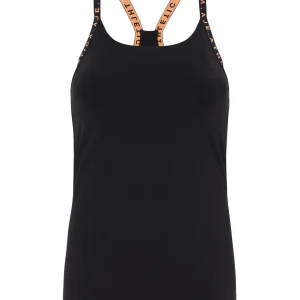 Best Aje ATHLETICA Racerback Singlet 113 Black/Tangerine Orange