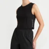 Clearance Aje ATHLETICA Raw Edge Seams Tank 138 Black/White