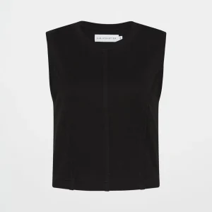 Clearance Aje ATHLETICA Raw Edge Seams Tank 138 Black/White