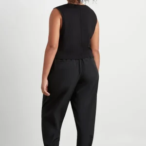Clearance Aje ATHLETICA Raw Edge Seams Tank 138 Black/White
