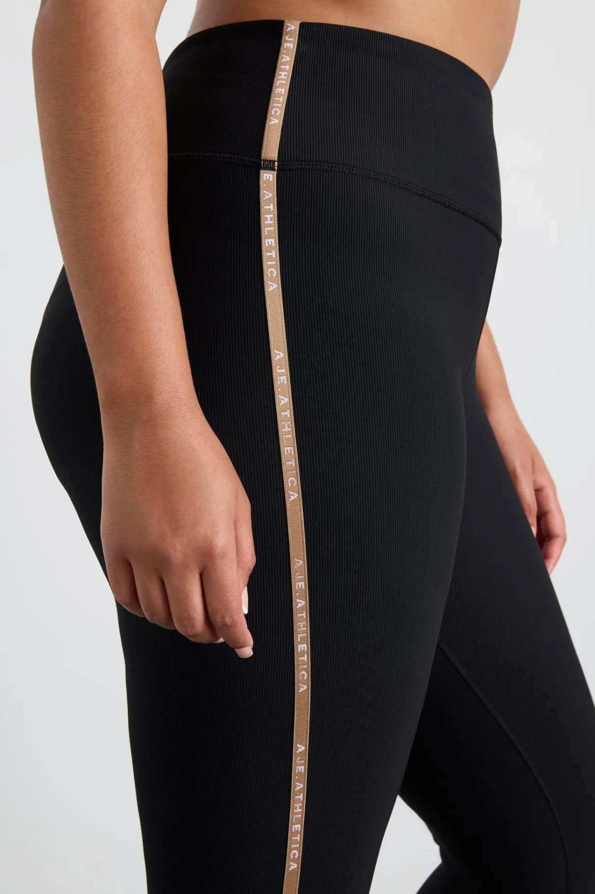ribbed_logo_ankle_length_legging__11.webp Best Sale Aje ATHLETICA Ribbed Logo Ankle Length Legging 203 Black/Natural Tan