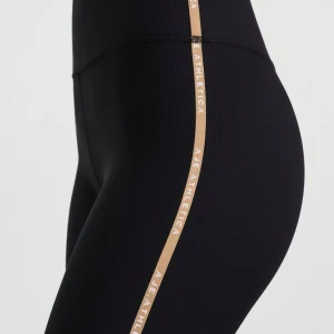 Best Sale Aje ATHLETICA Ribbed Logo Ankle Length Legging 203 Black/Natural Tan