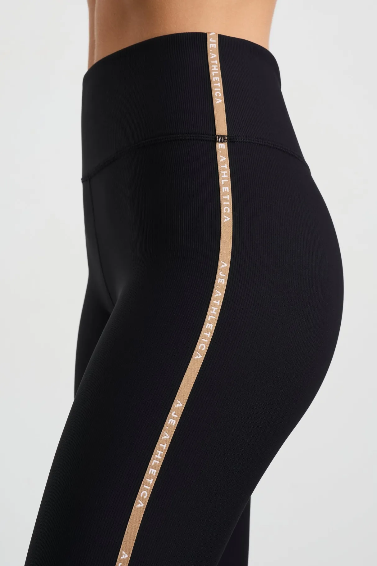 ribbed_logo_ankle_length_legging__3.webp Best Sale Aje ATHLETICA Ribbed Logo Ankle Length Legging 203 Black/Natural Tan
