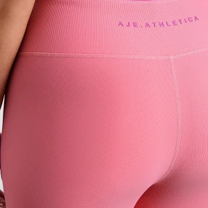 Sale Aje ATHLETICA Ribbed Mid Length Bike Short 601 Deep Blush