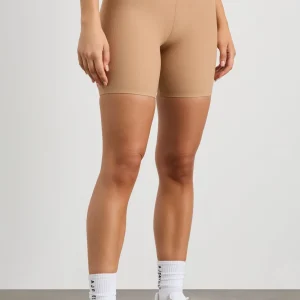 Best Sale Aje ATHLETICA Ribbed Mid Length Bike Short 601 Natural Tan