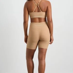 Best Sale Aje ATHLETICA Ribbed Mid Length Bike Short 601 Natural Tan