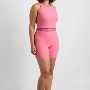 Sale Aje ATHLETICA Ribbed Mid Length Bike Short 601 Deep Blush