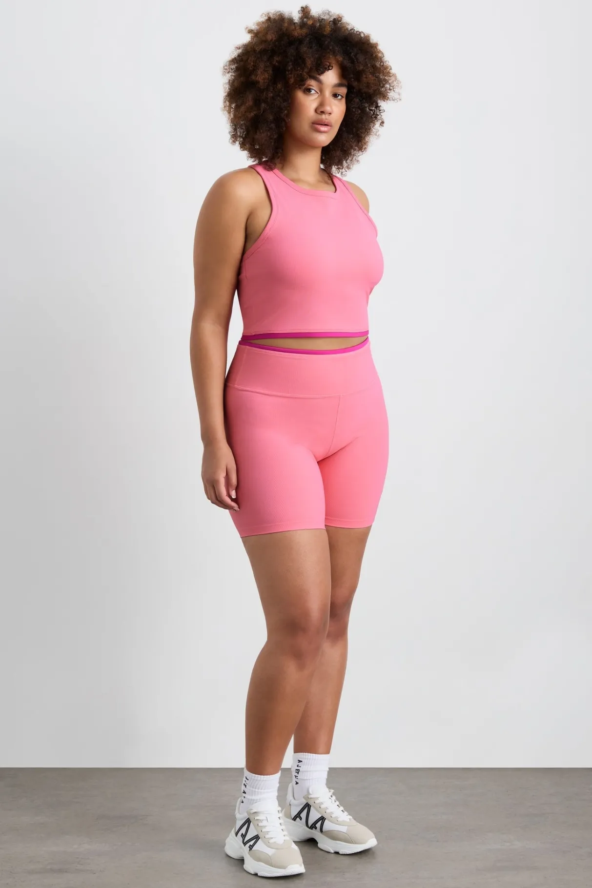 ribbed_mid_length_bike_short__9.webp Sale Aje ATHLETICA Ribbed Mid Length Bike Short 601 Deep Blush