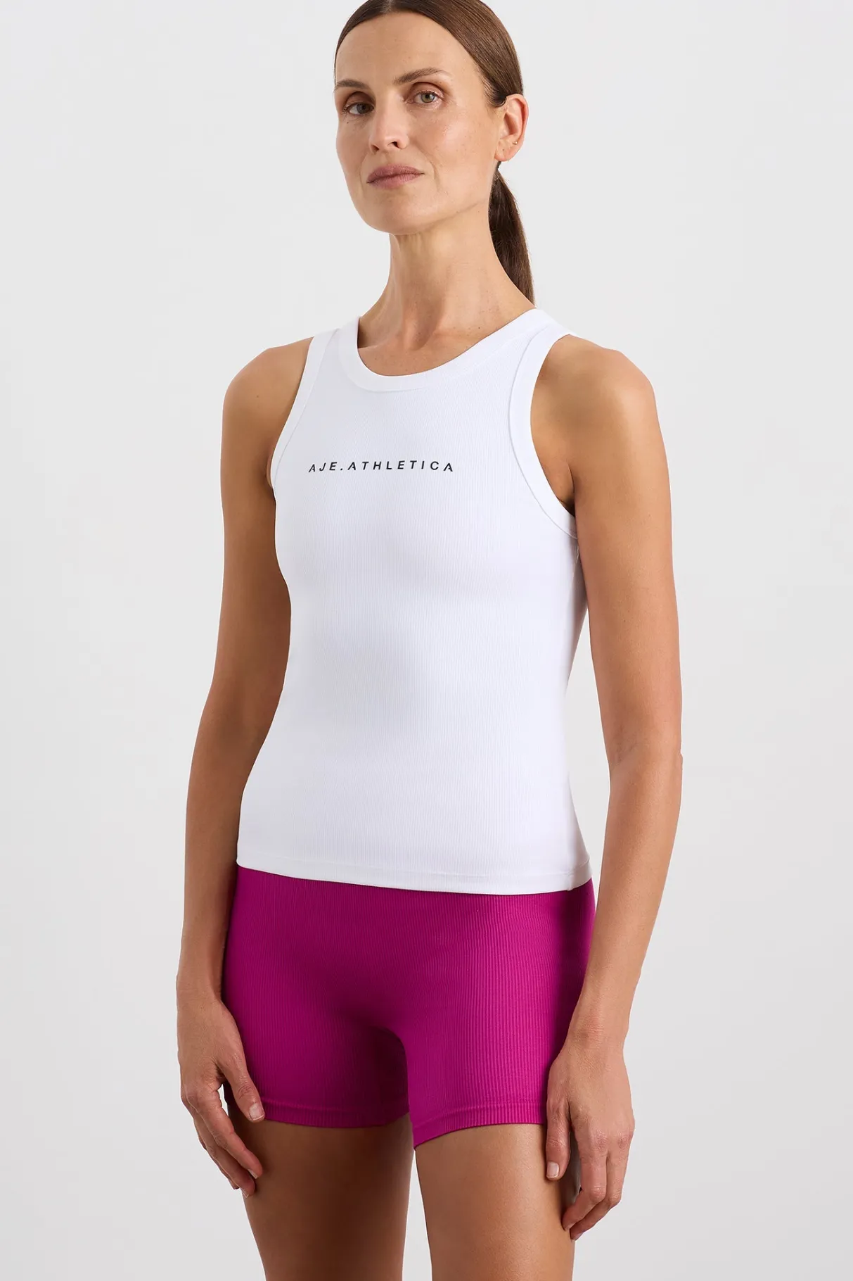ribbed_racer_singlet__0.webp Best Sale Aje ATHLETICA Ribbed Racer Singlet 810 White